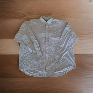 Ralph‎ Lauren Blake Shirt Mens XXL 2XL Blue Plaid TWO-PLY Cotton Button Down A2